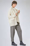 long and straight cardigan in soft hand-knitted cashmere and silk yarn - LUSSI 