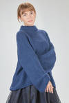 long and wide sweater in hand-knitted silk yarn - LUSSI 