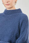 long and wide sweater in hand-knitted silk yarn - LUSSI 