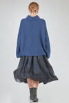 long and wide sweater in hand-knitted silk yarn - LUSSI 