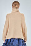hip-length sweater, slightly flared, in soft hand-knitted cashmere and silk yarn - LUSSI 