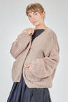 long and wide cardigan in hand-knitted silk yarn - LUSSI 