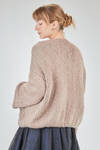long and wide cardigan in hand-knitted silk yarn - LUSSI 