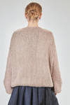 long and wide cardigan in hand-knitted silk yarn - LUSSI 