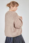 long and wide cardigan in hand-knitted silk yarn - LUSSI 