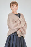long and wide cardigan in hand-knitted silk yarn - LUSSI 