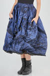 longuette skirt, wide, in washed silk taffetas and tulle - LUSSI 