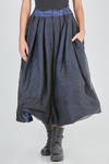 longuette skirt, wide, in washed silk taffetas and tulle - LUSSI 