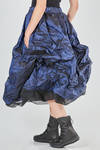 longuette skirt, wide, in washed silk taffetas and tulle - LUSSI 