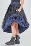 longuette skirt, wide, in washed silk taffetas and tulle - LUSSI 