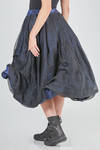 longuette skirt, wide, in washed silk taffetas and tulle - LUSSI 