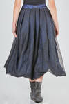 longuette skirt, wide, in washed silk taffetas and tulle - LUSSI 