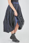 longuette skirt, wide, in washed silk taffetas and tulle - LUSSI 