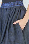 longuette skirt, wide, in washed silk taffetas and tulle - LUSSI 