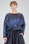 hip-length top, wide, in washed silk taffetas and tulle - LUSSI 