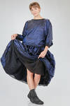 hip-length top, wide, in washed silk taffetas and tulle - LUSSI 