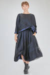 hip-length top, wide, in washed silk taffetas and tulle - LUSSI 