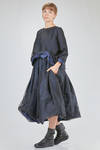 hip-length top, wide, in washed silk taffetas and tulle - LUSSI 