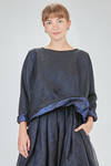 hip-length top, wide, in washed silk taffetas and tulle - LUSSI 