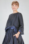 hip-length top, wide, in washed silk taffetas and tulle - LUSSI 