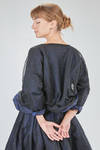 hip-length top, wide, in washed silk taffetas and tulle - LUSSI 