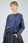 hip-length top, wide, in washed silk taffetas and tulle - LUSSI 
