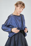 hip-length top, wide, in washed silk taffetas and tulle - LUSSI 