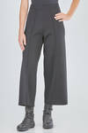 wide trousers in woven look merino wool knit - LUSSI 