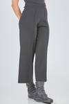 wide trousers in woven look merino wool knit - LUSSI 