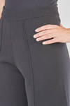 wide trousers in woven look merino wool knit - LUSSI 