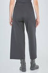 wide trousers in woven look merino wool knit - LUSSI 