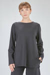 long and flared tunic in knitted merino wool fabric - LUSSI 