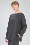 long and flared tunic in knitted merino wool fabric - LUSSI 
