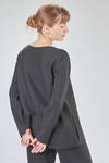 long and flared tunic in knitted merino wool fabric - LUSSI 