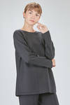 long and flared tunic in knitted merino wool fabric - LUSSI 