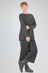 long and flared tunic in knitted merino wool fabric - LUSSI 