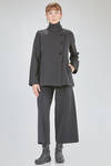 hip-length jacket, slightly flared, in knitted merino wool fabric - LUSSI 