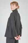 hip-length jacket, slightly flared, in knitted merino wool fabric - LUSSI 