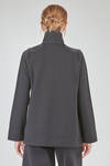 hip-length jacket, slightly flared, in knitted merino wool fabric - LUSSI 