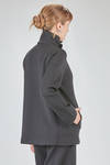 hip-length jacket, slightly flared, in knitted merino wool fabric - LUSSI 