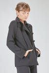 hip-length jacket, slightly flared, in knitted merino wool fabric - LUSSI 