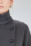hip-length jacket, slightly flared, in knitted merino wool fabric - LUSSI 