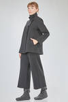 hip-length jacket, slightly flared, in knitted merino wool fabric - LUSSI 