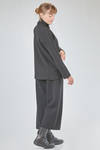 hip-length jacket, slightly flared, in knitted merino wool fabric - LUSSI 