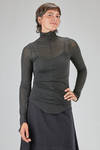 long and lean t-shirt in viscose, wool and elastan jersey - MARC LE BIHAN 