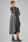 abito longuette, sfiancato, a patchwork di lana, viscosa e seta - MARC LE BIHAN 