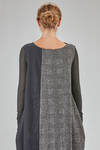 abito longuette, sfiancato, a patchwork di lana, viscosa e seta - MARC LE BIHAN 