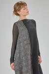 abito longuette, sfiancato, a patchwork di lana, viscosa e seta - MARC LE BIHAN 