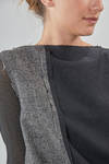 abito longuette, sfiancato, a patchwork di lana, viscosa e seta - MARC LE BIHAN 