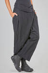 pantalone ampio, alla caviglia, in chevron di cotone, lana e metallo - MARC LE BIHAN 